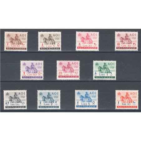 A.O.I. 1942 Segnatasse Cacciatore di leoni a cavallo serie n° 14/24 Cat. € 100 (**)