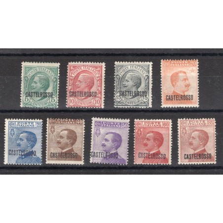 Castelrosso 1922 Soprast. serie n° 1/9 Cert. Biondi Cat. € 1.200 (**)