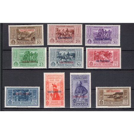 Castelrosso 1932 Garibaldi series no. 30/39 Cat. €400 (*)