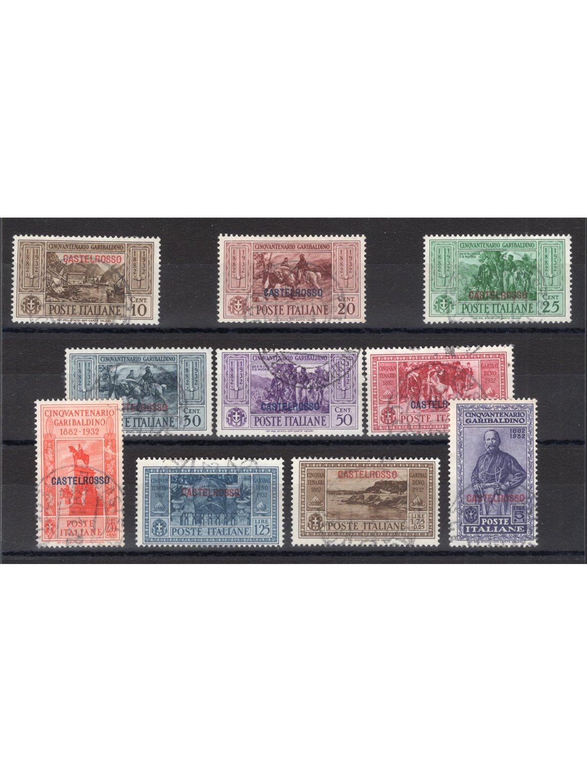 Castelrosso 1932 Garibaldi serie n° 30/39 Cat. € 650 (U)