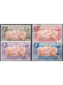 Cirenaica 1923 Propaganda Fide serie n° 1/4 con annulli poco leggibili Cat. € 350 (U)