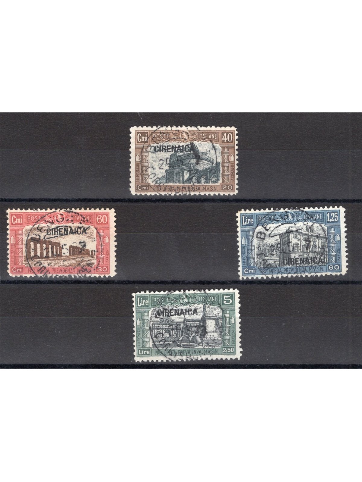 Cyrenaica 1937 Militia I series no. 38/41 Cat. €320 (U)