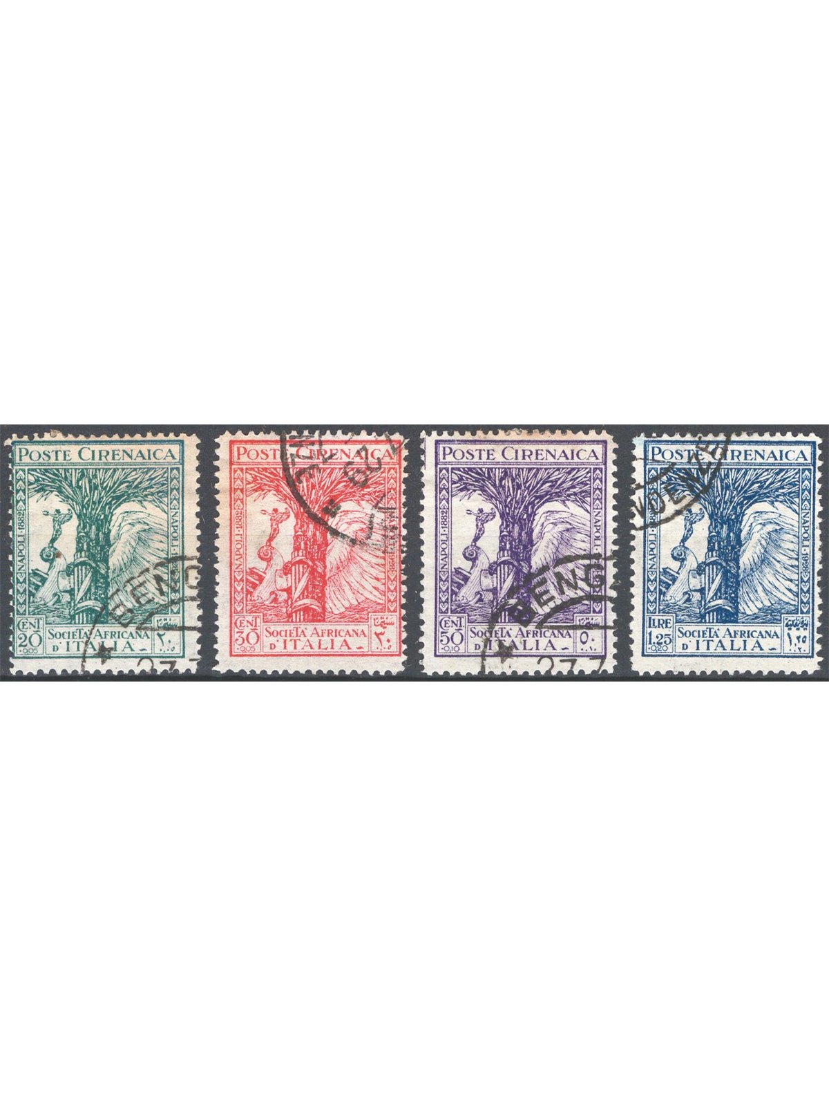 Cirenaica 1928 Pro Società Africana serie n° 45/48 Cat. € 120 (U)