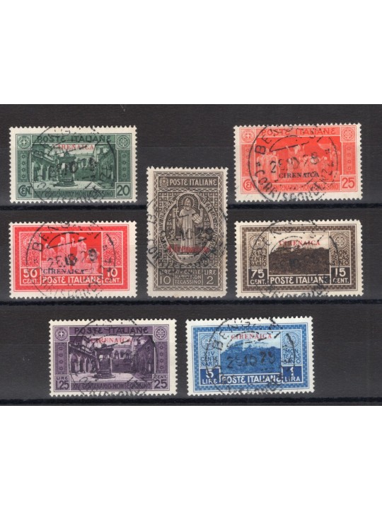 Cirenaica 1929 Montecassino serie n° 53/59 Cat. € 350 (U)