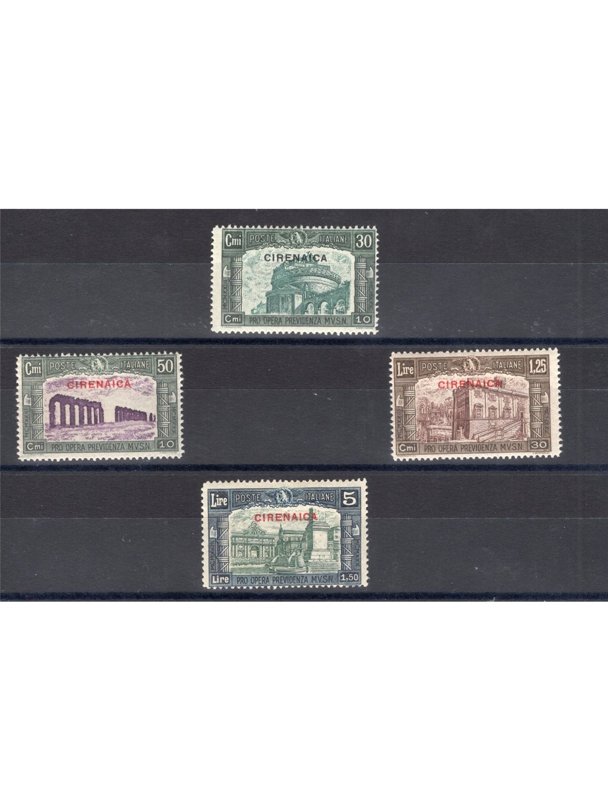 Cirenaica 1930 Milizia III serie n° 68/71 Cert. Biondi Cat. € 1.000 (**)