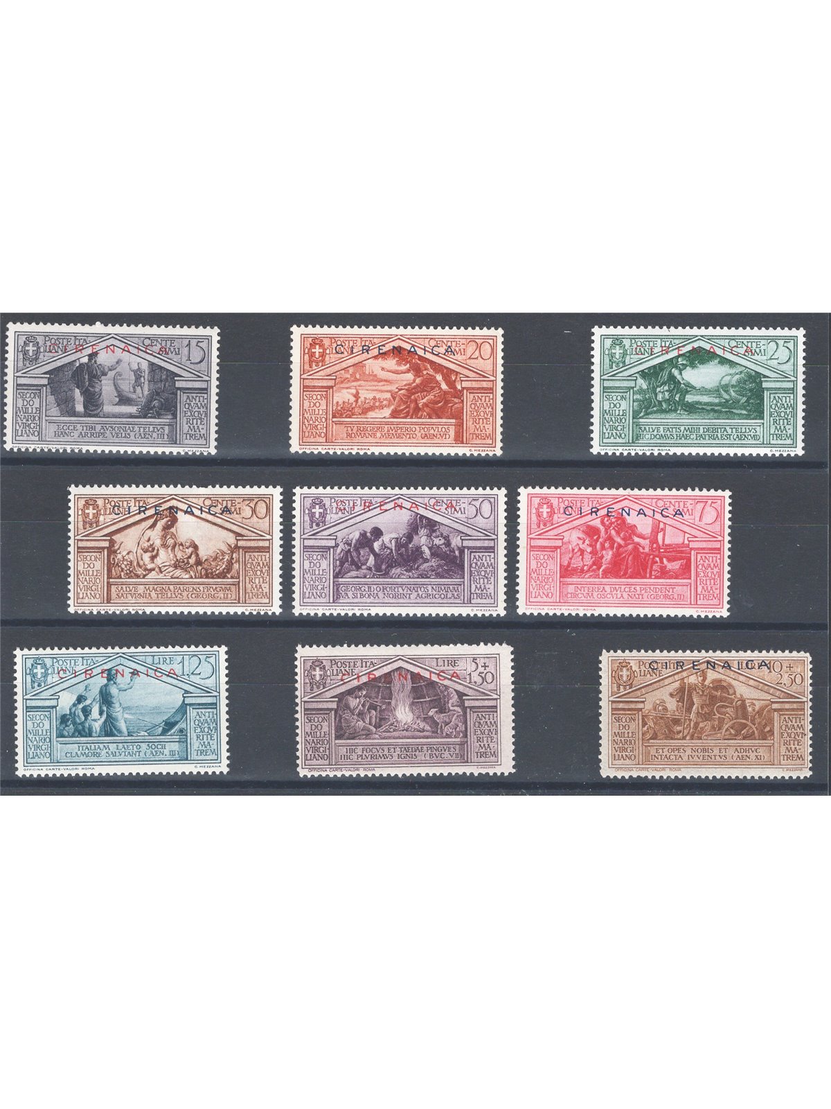 Cyrenaica 1930 Virgilio series no. 77/85 Cat. € 75 (**)