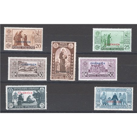 Cirenaica 1931 S. Antonio serie n° 86/92 Cat. € 85 (**)