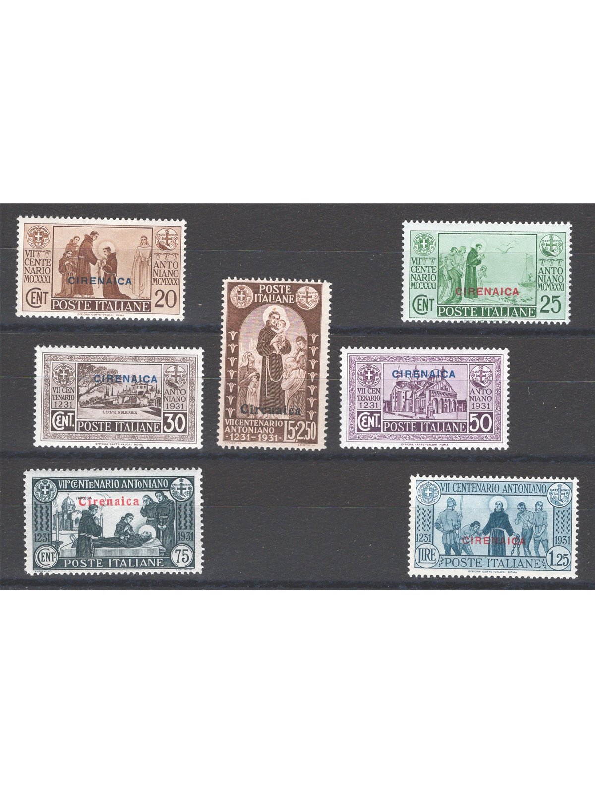 Cyrenaica 1931 St Anthony series no. 86/92 Cat. € 85 (**)