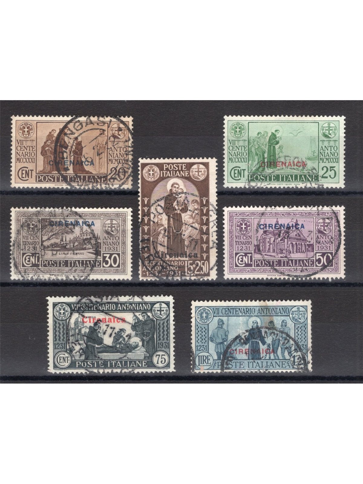 Cirenaica 1931 S. Antonio serie n° 86/92 Cat. € 250 (U)