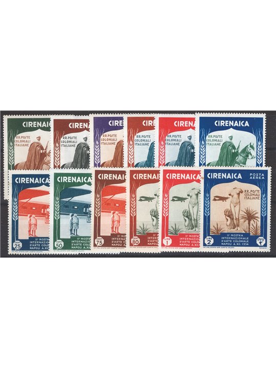 Cyrenaica 1934 Colonial Exhibition No. 93/98 + P.A. 24/29 Cat. € 130 (*)