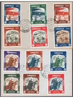 Cyrenaica 1934 Colonial Exhibition on two envelopes series no. 93/98 + P.A. 24/29 Cat. € 400 (U)