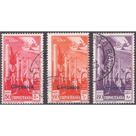 Cyrenaica 1932 Overprinted P.A. series nos. 1/3 Cat. €50 (U)