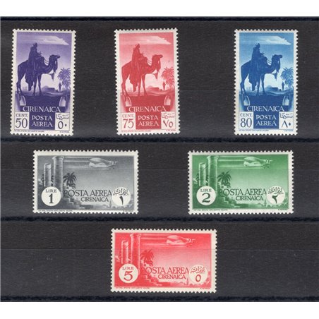Cirenaica 1932 P.A. Soggetti africani serie n° 6/11 Cert. CiBaFil Cat. € 275 (**)