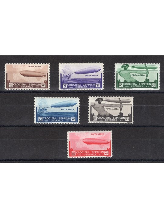 Cyrenaica 1933 P.A. Zeppelin Cruise series no. 12/17 CiBaFil certificate Cat. €300 (**)