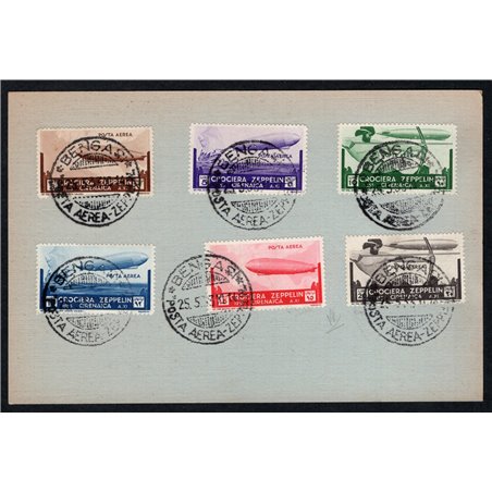 Cirenaica 1933 P.A. Crociera Zeppelin serie n° 12/17 Cert. CiBaFil Cat. € 1.650 (U)