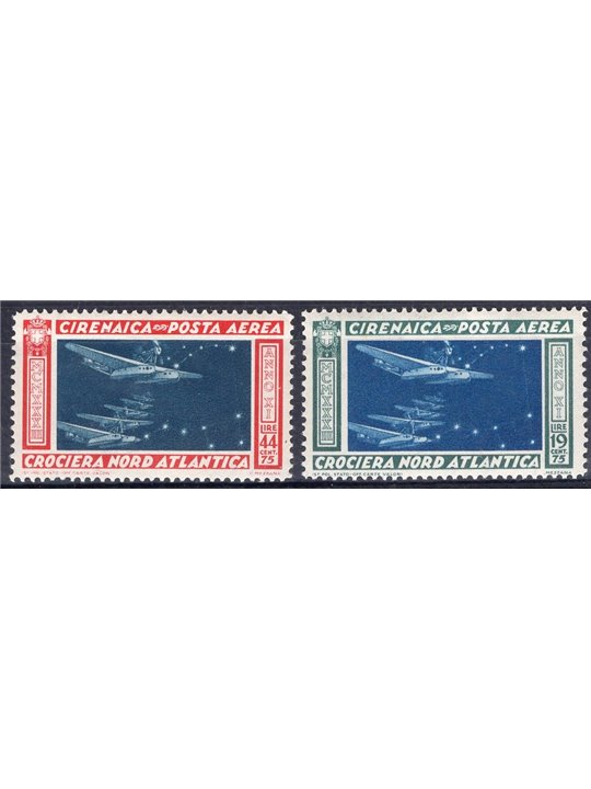 Cyrenaica 1933 P.A. Balbo Cruise series no. 18/19 Cat. €75 (*)
