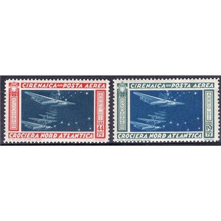 Cirenaica 1933 P.A. Crociera Balbo serie n° 18/19 Cat. € 75 (*)