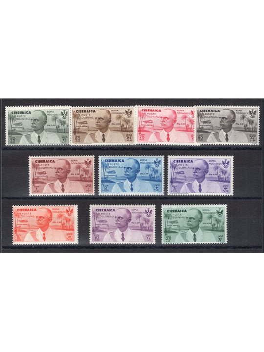 Cyrenaica 1934 P.A. Rome–Mogadishu Flight series no. 30/39 Cat. €340 (*)