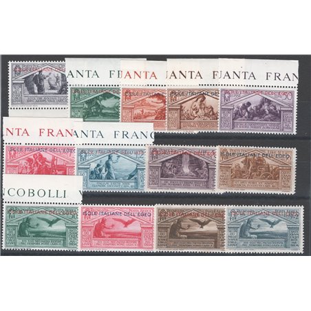 Egeo 1930 Virgilio serie n° 21/29 + P.A. 4/7 Cat. € 125 (**)
