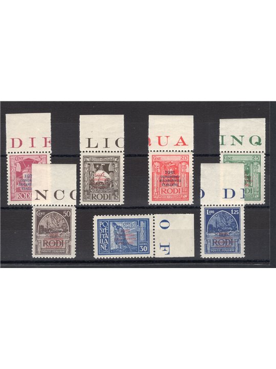 Aegean 1931 ‘Pittorica’ with overprint series no. 30/36 certificate CiBaFil Cat. €900 (**)