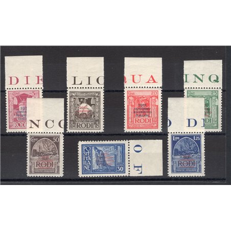 Egeo 1931 Pittorica con soprast. serie n° 30/36 Cert. CiBaFil Cat. € 900 (**)