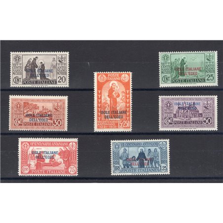 Egeo 1931 S. Antonio serie n° 37/43 Cert. Biondi Cat. € 1.250 (**)