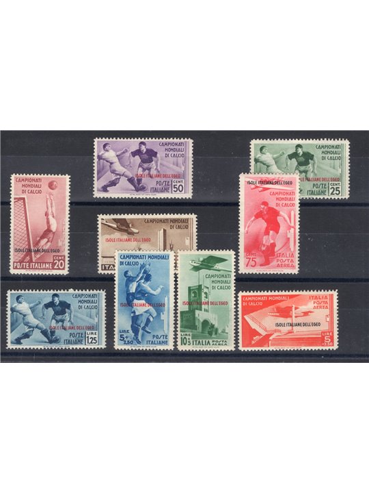 Egeo 1934 Calcio serie n° 75/79 + P.A. 34/37 Cert. Biondi Cat. € 2.900 (**)