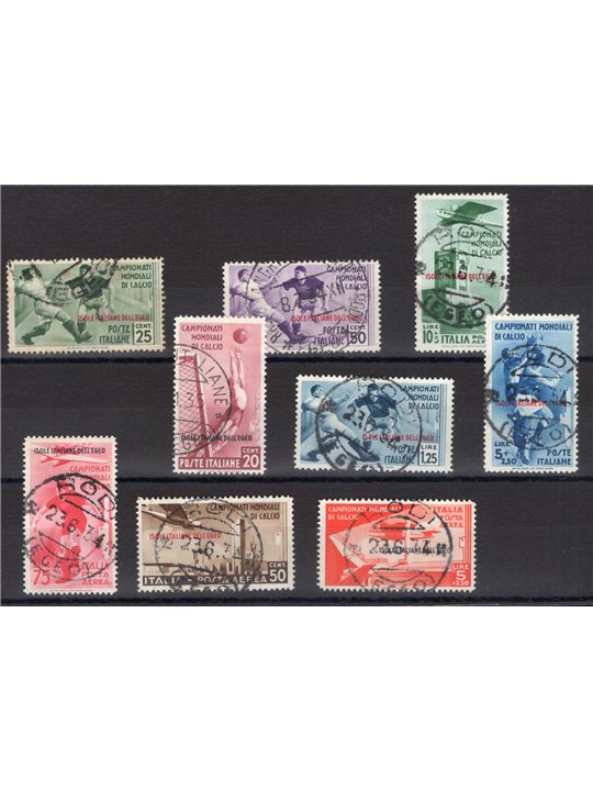 Egeo 1934 Calcio serie n° 75/79 + P.A. 34/37 Cert. CiBaFil Cat. € 2.000 (U)