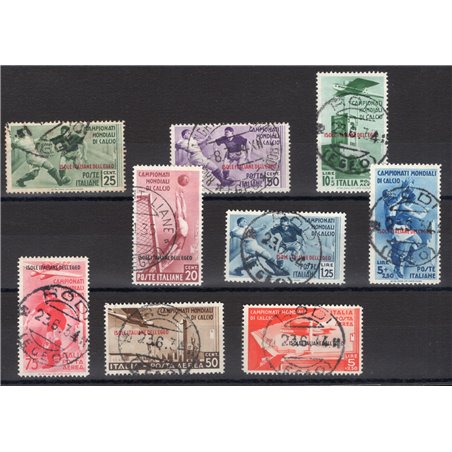 Egeo 1934 Calcio serie n° 75/79 + P.A. 34/37 Cert. CiBaFil Cat. € 2.000 (U)
