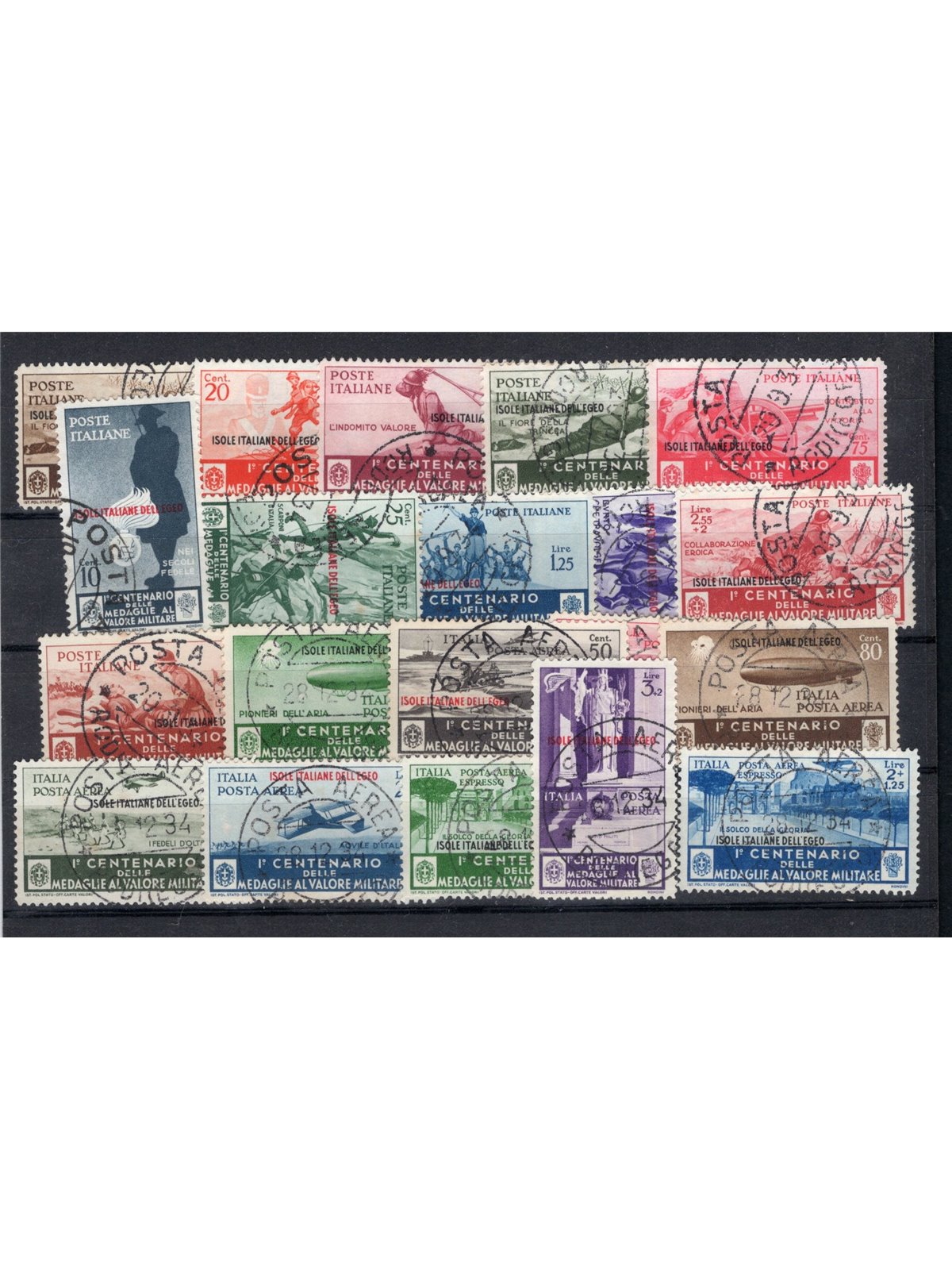 Egeo 1934 Medals of Valour series no. 80/90 + P.A. 38/46 Cat. €2,800 (U)
