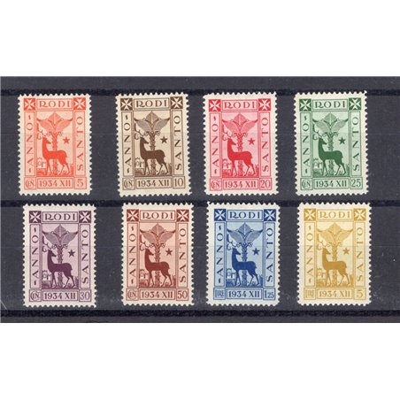 Egeo 1935 Anno Santo serie n° 91/98 Cert. Biondi Cat. € 1.625 (**)
