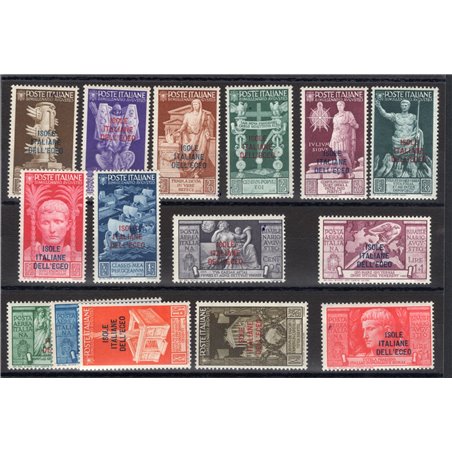 Egeo 1938 Bimillenario Augusto serie n° 99/108 + P.A. 47/51 Cert. CiBaFil Cat. € 650 (**)