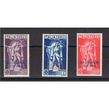 Egeo 1932 P.A. Ferrucci serie n° 1/3 Cert. CiBaFil Cat. € 250 (**)