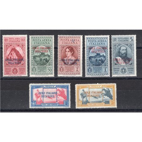 Egeo 1932 P.A. Garibaldi serie n° 14/20 Cert. Biondi Cat. € 2.500 (**)