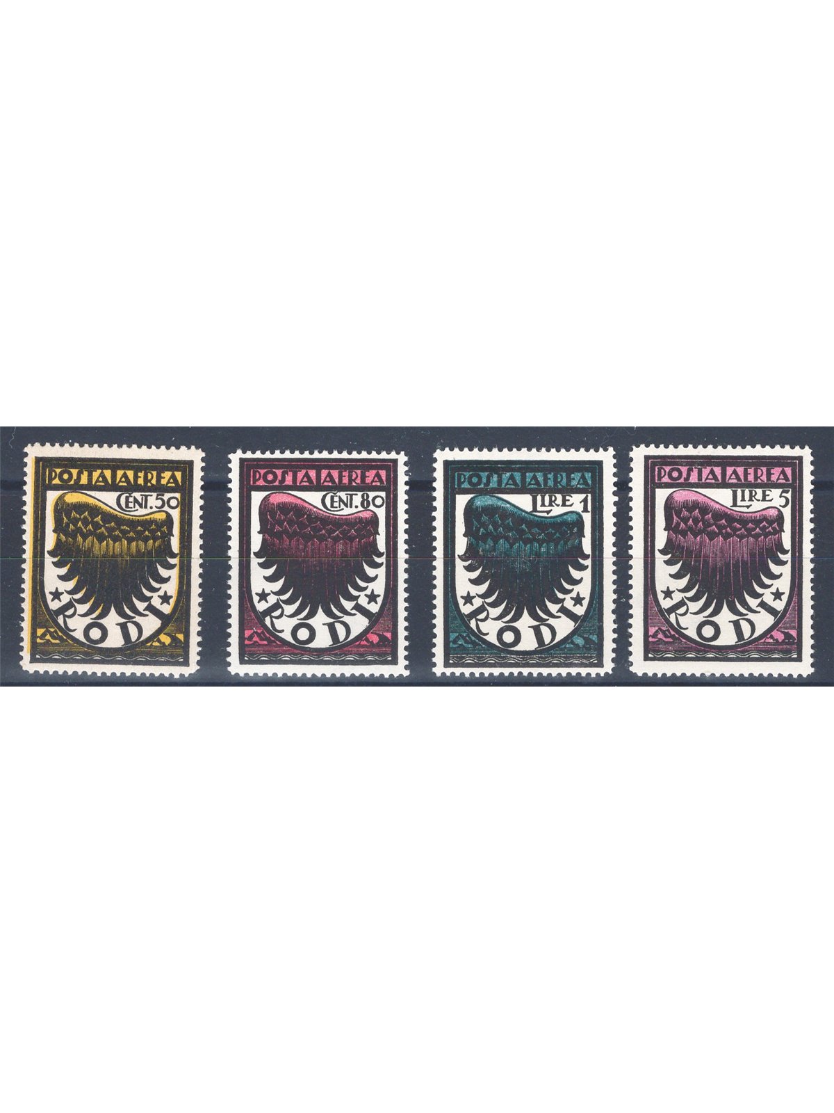 Egeo 1934 P.A. Ala stilizzata serie n° 30/33 Cat. € 112 (**)