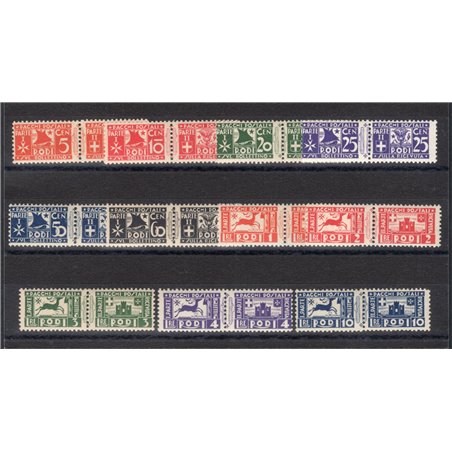 Egeo 1934 Pacchi postali soggetti vari serie n° 1/11 Cert. CiBaFil Cat. € 450 (**)