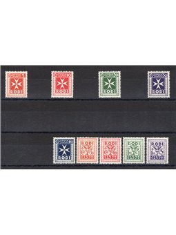 Egeo 1934 Segnatasse serie n° 1/9 Cert. CiBaFil Cat. € 300 (**)
