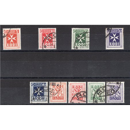 Aegean 1934 Postage stamps series no. 1/9 Biondi certified Cat. €225 (U)
