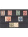 Eritrea 1895/99 Soprast. serie n° 12/18 con ottima centratura Cert. Biondi Cat. € 1.270 (**)
