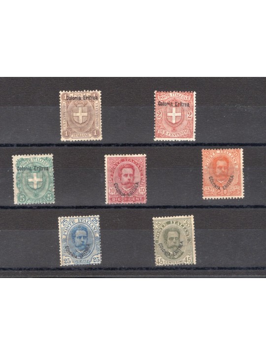 Eritrea 1895/99 Overprint series no. 12/18 certified by Biondi catalogue price €253 (**)