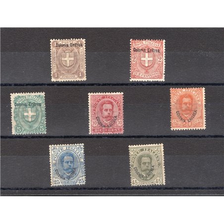 Eritrea 1895/99 Overprint series no. 12/18 certified by Biondi catalogue price €253 (**)