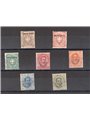 Eritrea 1895/99 Soprast. serie n° 12/18 Cert. Biondi Cat. € 253 (**)