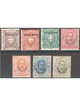 Eritrea 1895/99 Overprint series no. 12/18 Cat. €100 (*)