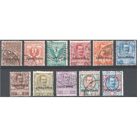 Eritrea 1903 Floral overprint series no. 19/29 Cat. €160 (U)