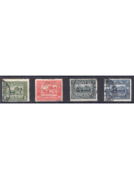 Eritrea 1910/14 Soggetti africani serie n° 34/37 Cat. € 70 (U)