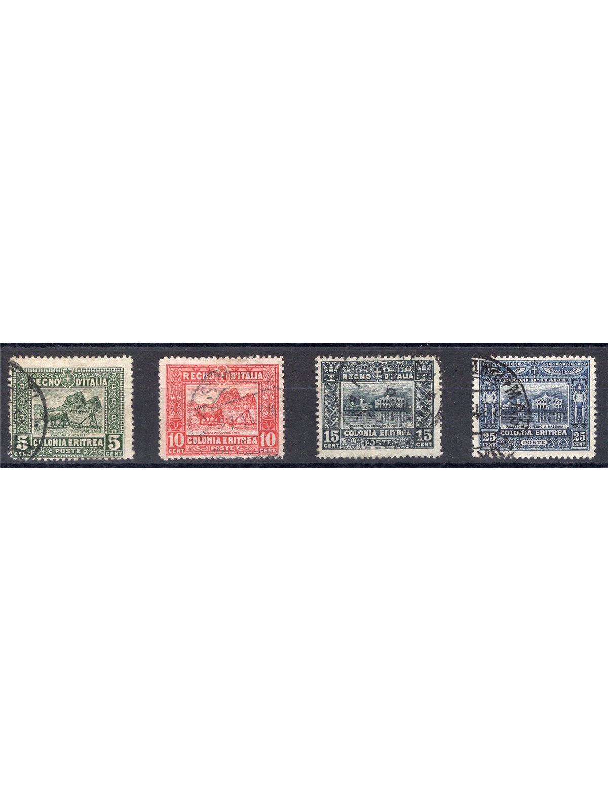 Eritrea 1910/14 Soggetti africani serie n° 34/37 Cat. € 70 (U)