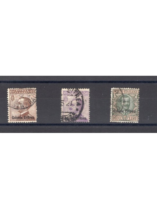 Eritrea 1916 Michetti e Floreale serie n° 38/40 Cert. Biondi Cat. € 1.200 (U)