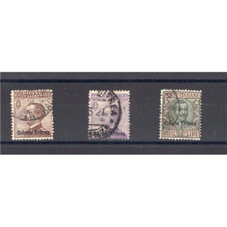Eritrea 1916 Michetti e Floreale serie n° 38/40 Cert. Biondi Cat. € 1.200 (U)