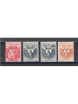 Eritrea 1916 Croce Rossa serie n° 41/44 con ottima centratura Cert. Biondi Cat. € 800 (**)