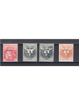 Eritrea 1916 Croce Rossa serie n° 41/44 Cert. Biondi Cat. € 450 (**)